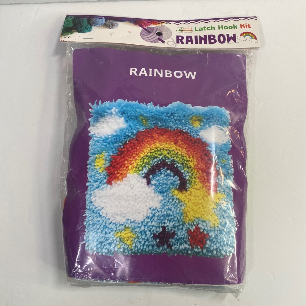 Zirrly Latch Hook Kit Artsy‎ Crafts Rainbow Stars Retro Boho DIY